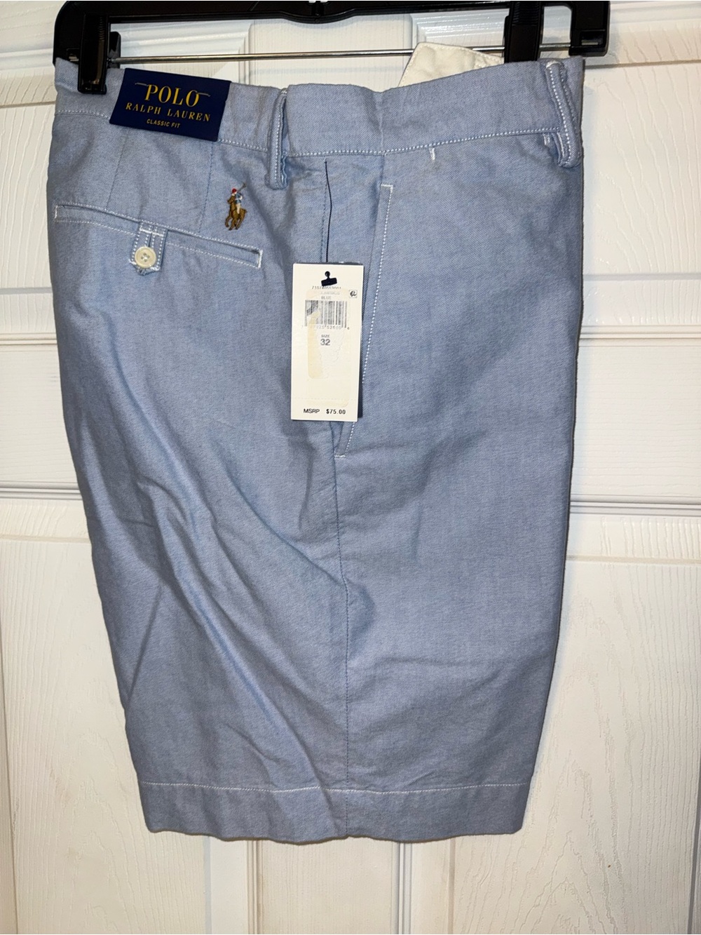 Polo by Ralph Lauren Light Blue Cotton Flat-Front Men’s Shorts